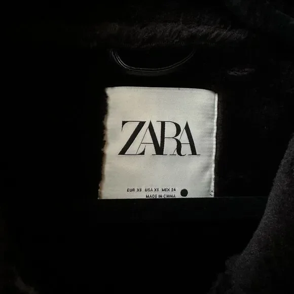 Zara Black Leather Biker Jacket / XS - Picture 3 of 8